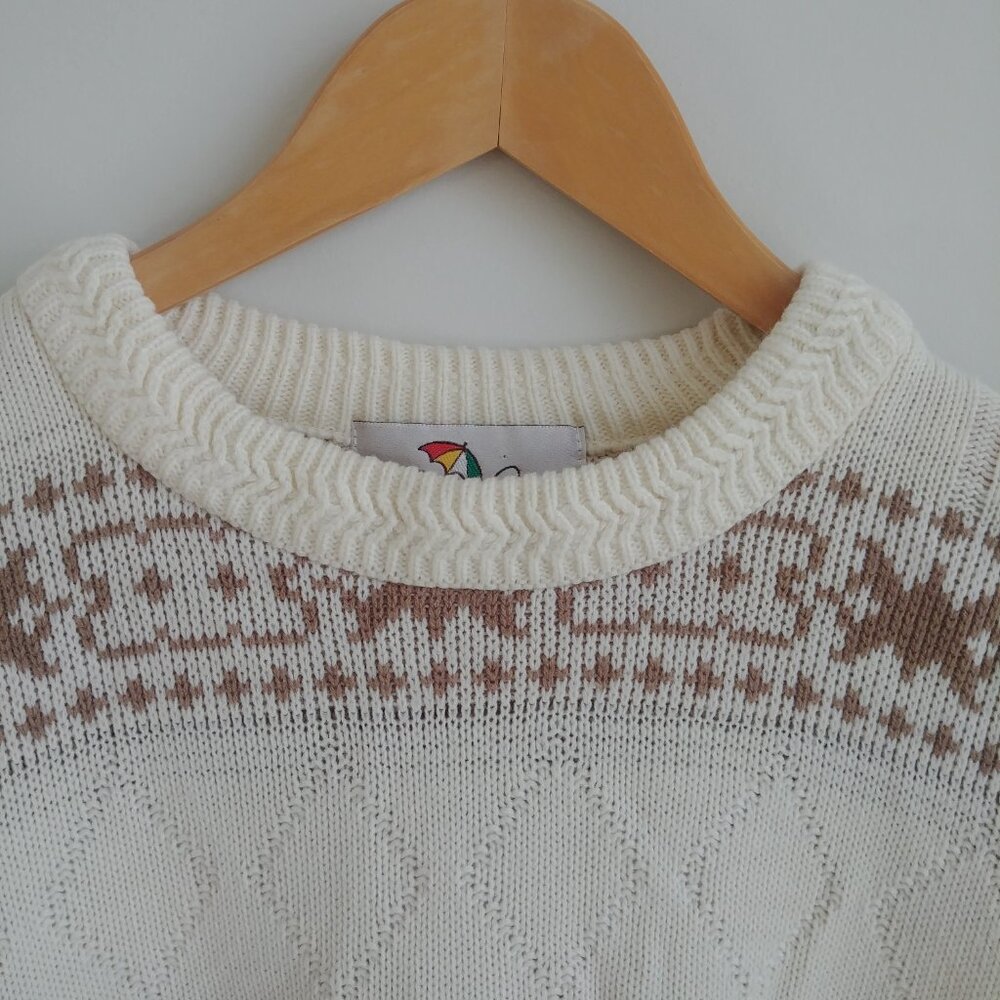 Vintage made in Canada Arnold Palmer cream brown sweater approx XL Men - Picture 3 of 16